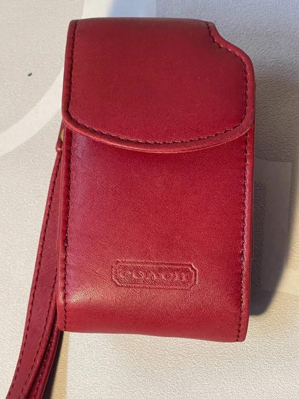 Coach Vintage 90s Burgundy Leather Cell Phone Belt Case | Wristlet Pouch